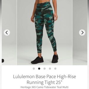 Lululemon Base Pace High-Rise Running Tight 25" Size 10